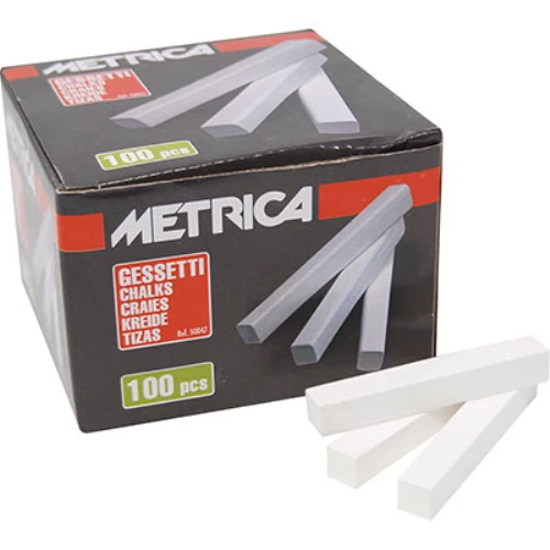 Gessetto comune bianco mm 80x10x10 cf=pz 100 (3 confezioni)