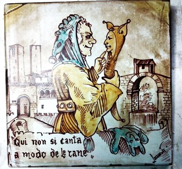 Mattonella Maiolica Con Decorazione Vintage Da Collezione