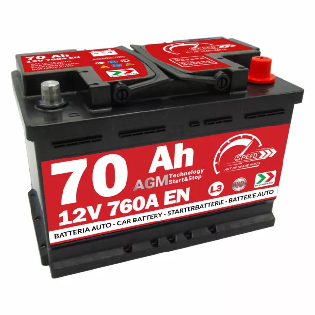 Accurat Impulse I70 Batteries voiture 70Ah AGM Start-Stop