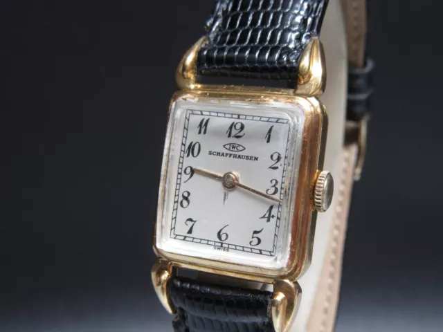 D954⭐⭐ Vintage " IWC Schaffhausen " Armbanduhr Handaufzug Art Deco 750 Gold ⭐⭐