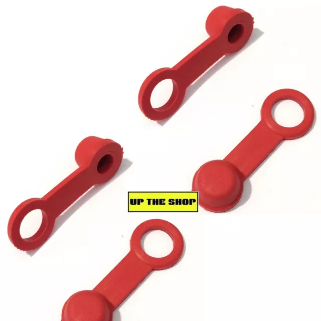 4 x Red Brake Bleed Nipple Rubber Cap Cover M6 to M10 nipples