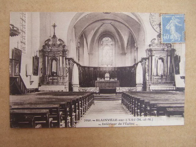 Cpa Blainville On Water (54) Church Interior