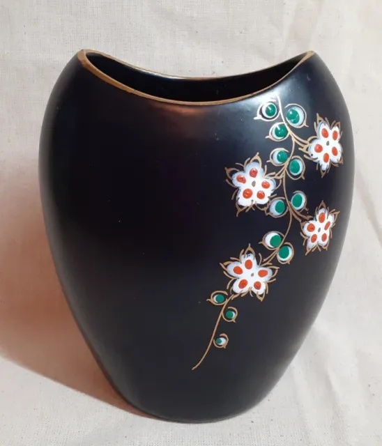 Regina Gouda Holland Pottery Vase - Rare Cora Pattern - 1960s - 11.5cm T