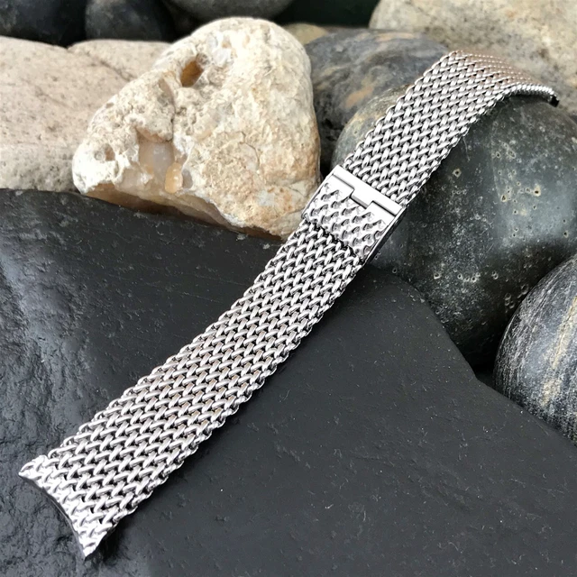 rare 19mm Stainless Steel Mesh 1960s JB Champion USA Premium Vintage Watch Band
