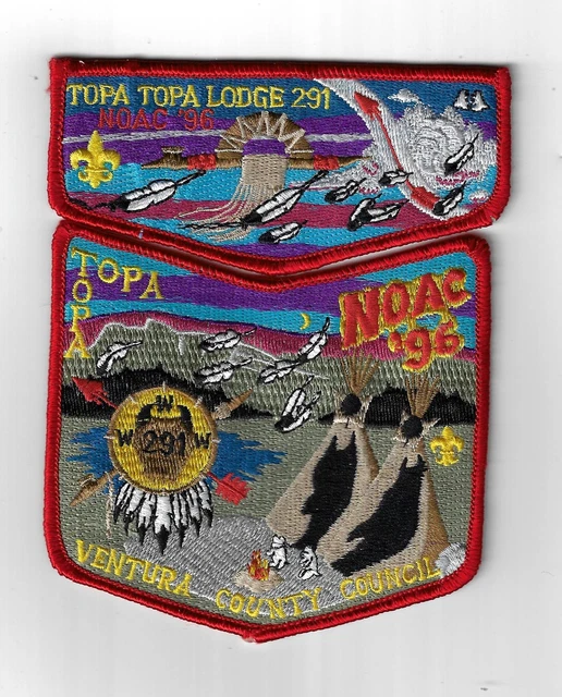 OA 291 Topa Topa '96 NOAC Flap Set RED Bdr. Ventura County Council [MK-3500]