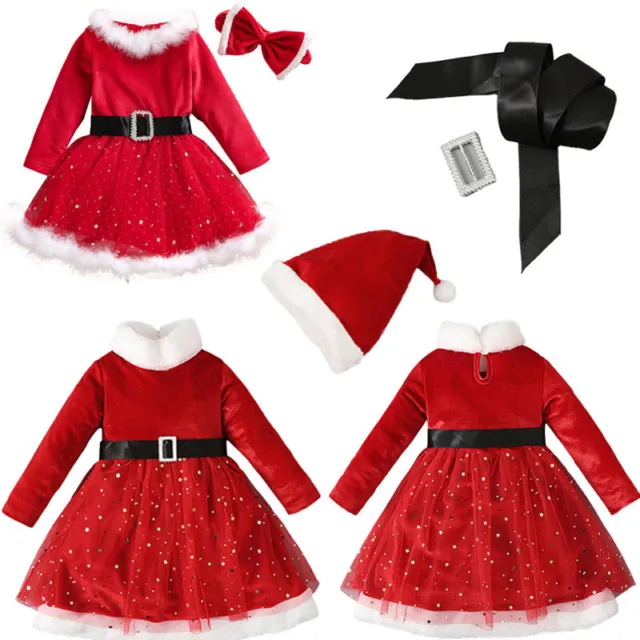 Abito natalizio per bambine bambini abiti compleanno Babbo Natale elfo principessa tutù