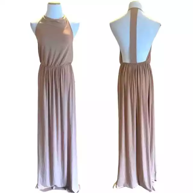 Rachel Pally New Camel Cut Out Back Flowy Maxi Small