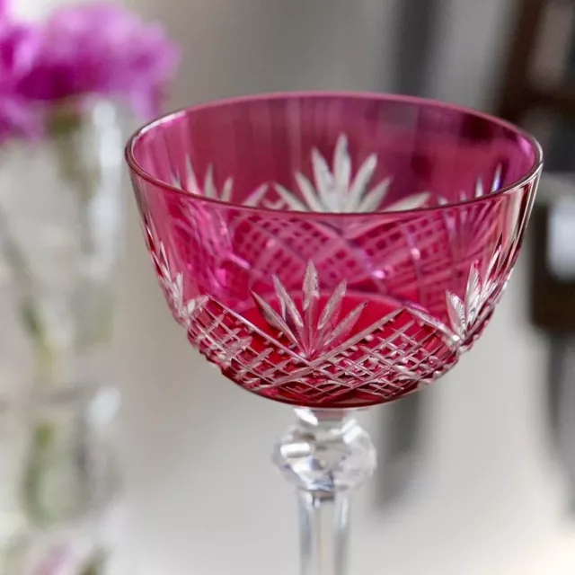Rare Old Baccarat R251 Duet Gold And Red Covered Crystal Wine Glass Popular Rare Old Baccarat R251 Duet Gold And Red Covered Crystal Wine Glass Popular