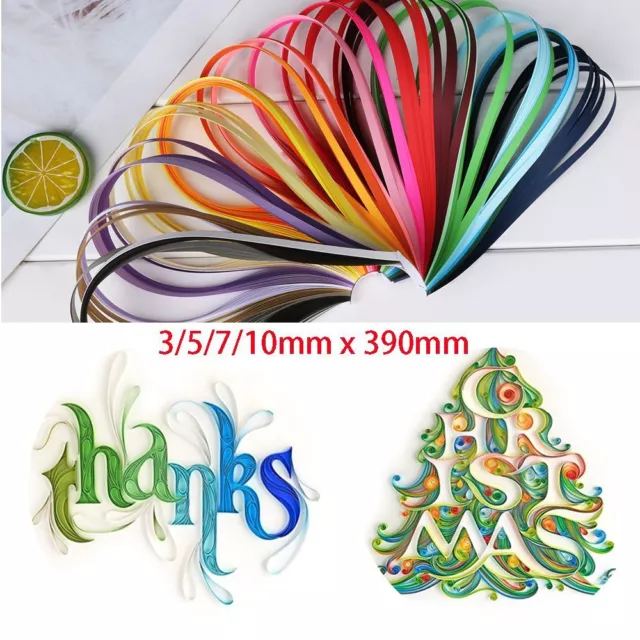 3/5/7/10mm Colorful DIY Decro Quilling Paper Handmade Origami Tool Solid Color