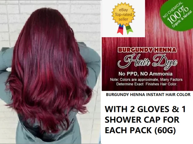 Poudre De Henné Bordeaux Instantanée - Teinture Naturelle Cheveux 100% Bio, Expire Avril 2027