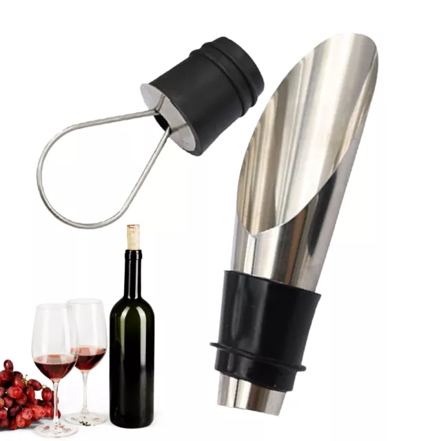 Wine Stopper Pourer 2pcs 2 in 1 Stopper Stainless Steel Reusable Wine Pourer