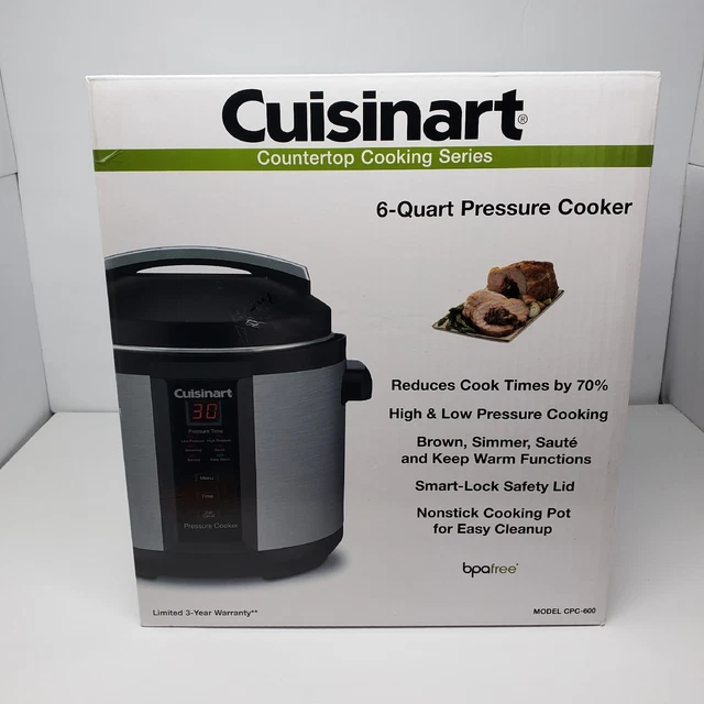 Cuisinart CPC-600 6 Quart 1000 Watt Electric Pressure Cooker Stainless Steel New