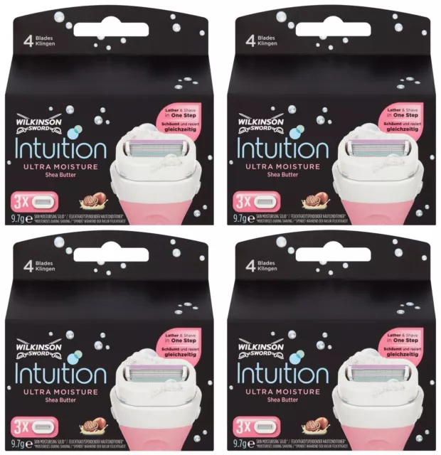 Wilkinson Sword Intuition Ultra Moisture Razor Blades 4 x 3 Packs Womens Genuine