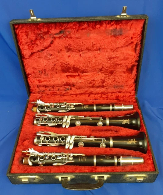 Pair of Vintage Boosey & Hawkes Edgware Wooden Clarinets - Bb & A - with case
