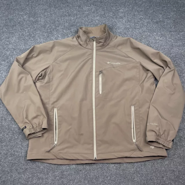 Columbia Omni-Shield Omni-Heat Jacket Mens Size XL Brown Full Zip Insulated Logo