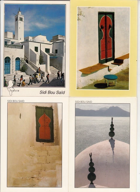 Lot 4 cartes postales anciennes TUNISIE TUNISIA SIDI BOU SAID