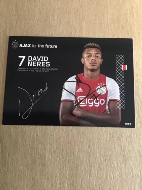 David Neres, Brazil 🇧🇷 Ajax Amsterdam 2019/20 hand signed
