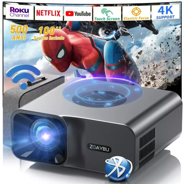 NEW [Electric Focus] Projector WiFi 6 Bluetooth 5.2 500 ANSI 4K Projector