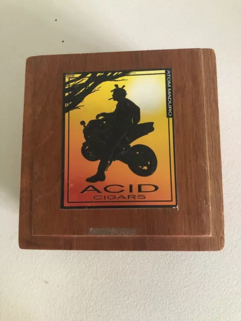 Acid Wood Cigar Box Empty, No Cigars Included