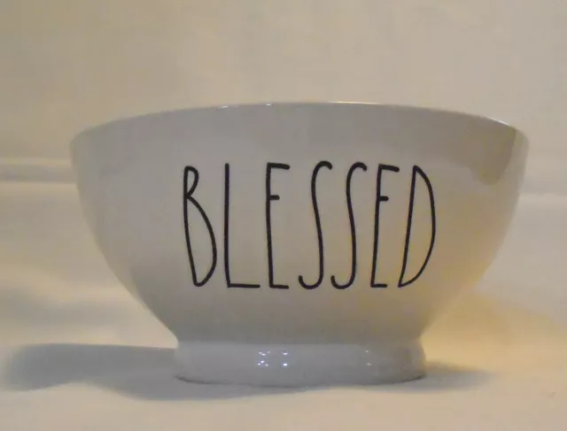 Rae Dunn Artisan Collection by Magenta White Footed Bowl BLESSED 5 3/4"