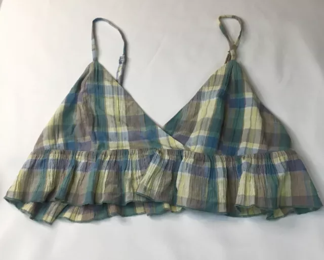 Urban Outfitters Ecote Plaid Gause Spaghetti Strap Crop Top size Large