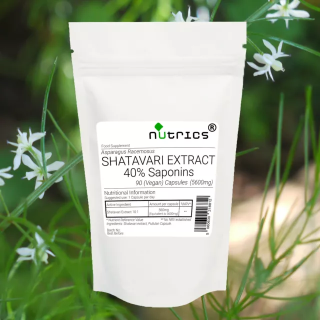 Nutrics® 5600mg SHATAVARI EXTRACT Asparagus Racemosus 100% Pure Vegan Capsules