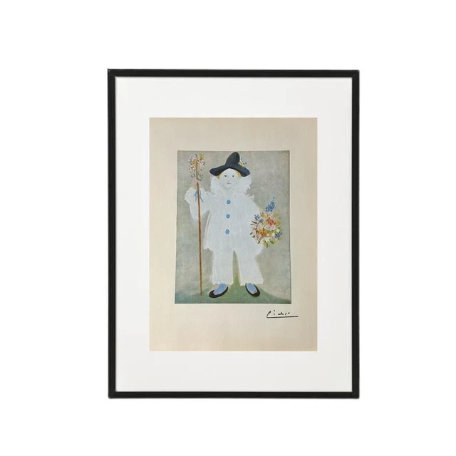 Pablo Picasso Original - Paul as Pierrot, Hand Tipped Color plate print - Signed