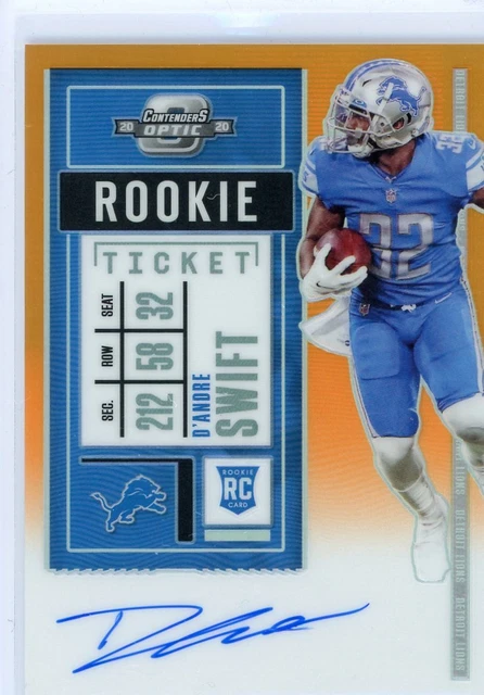 2020 Panini Contenders Optic Rookie Ticket Auto Orange 115 D'Andre Swift #41/50