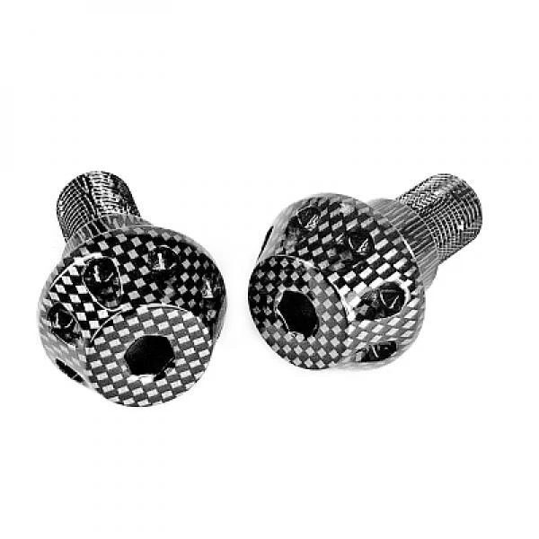 368000E Coppia Contrappesi Manubrio Cnc Dal Pieno T-Max Carbon Look