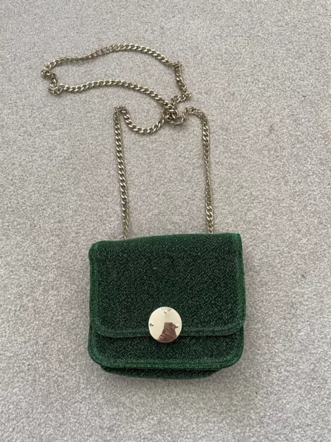 Vero Moda Asos Green Glitter Handbag Clutch Bag