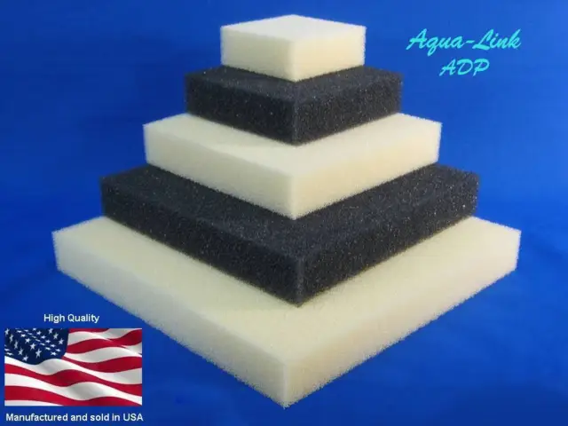 Filter Foam Pad / Block sponge ¾” - 1½” thick AQUARIUM SAFE (No Chem Treatments)