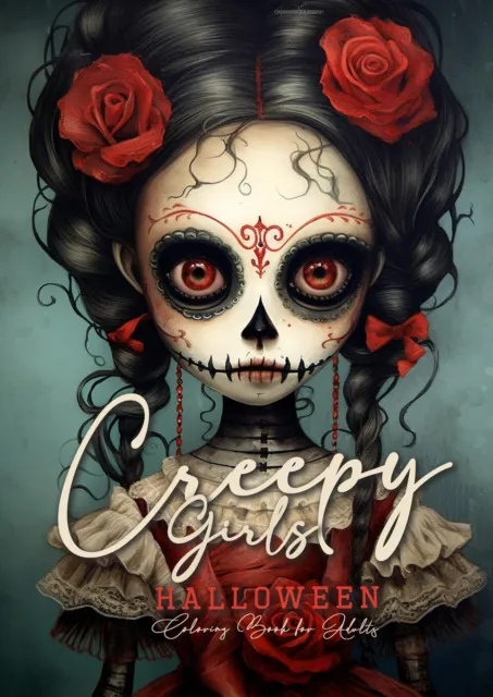 Monsoon Publishing Creepy Girls Halloween Coloring Book for Adults (Poche)