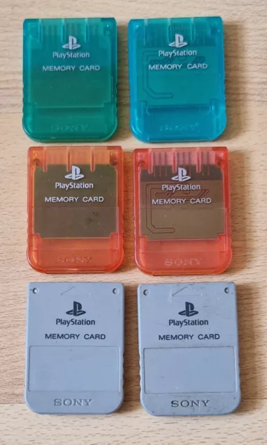 Sony PlayStation 1 PS1 Official Memory Card Bundle x 6