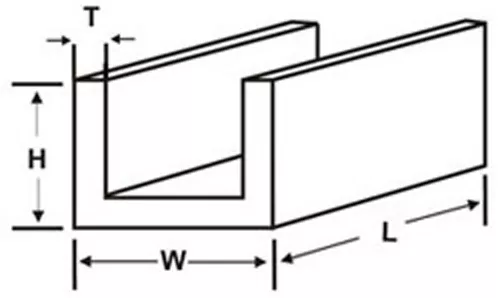 K&S Brass C Channels 300mm Long 1/8 #9885, 3/16 #9886 1/4 #9887 Precision Metals 2