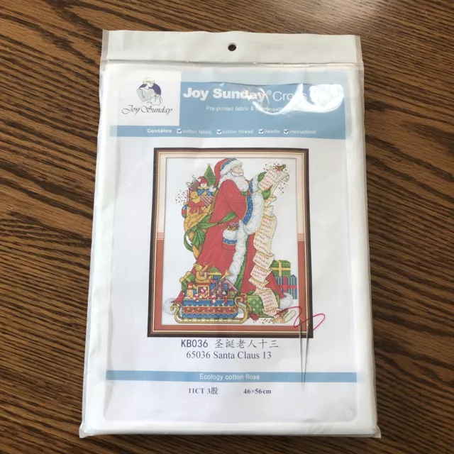 JOY SUNDAY KIT DE PUNTO DE CRUZ CONTADO NUEVO EN PAQUETE KB036 65036 Santa Claus 13
