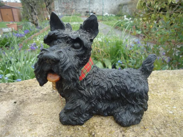 Figurine fox terrier noir, scottish Terrier