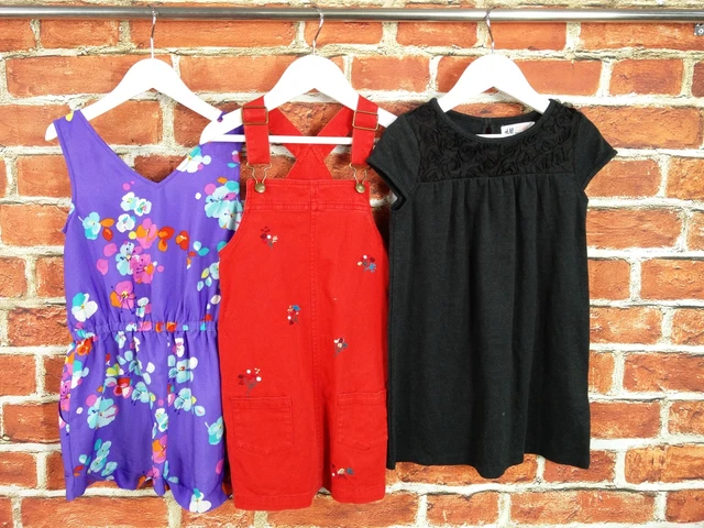 Girls Bundle Age 5-6 Years H&M Next M&S Playsuit Dungaree Pinafore Dress 116Cm