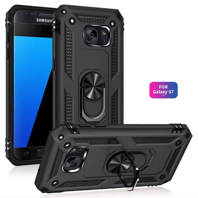 For Samsung Galaxy S7 S8 S9 S10 Plus Phone Case Shockproof Cover +Tempered Glass 2