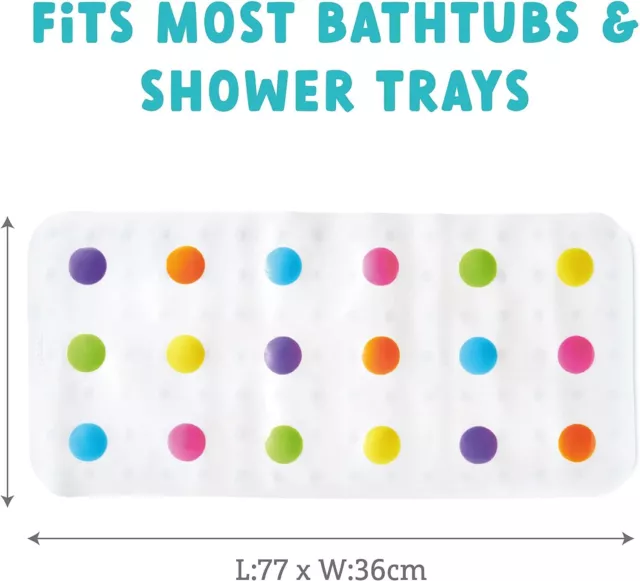 Munchkin Dandy Dots Non Slip Baby Bath Mat, Colourful 1 Count (Pack of 1) 2