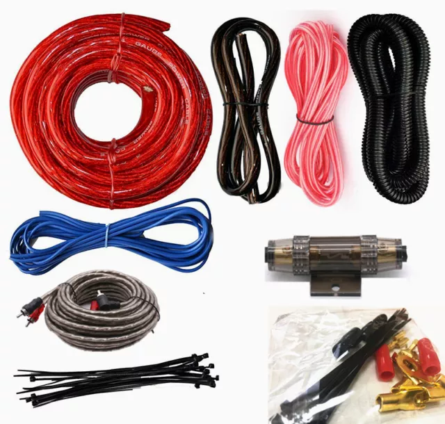 2500W 4 Gauge Amp Kit Amplifier Install Wiring Complete 4 GA Wire Car Audio