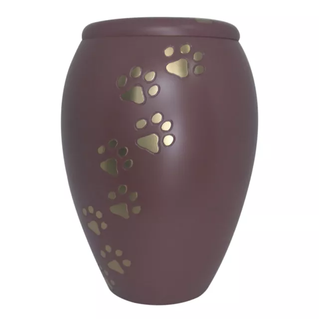 Urn pour Animal de Compagnie Ashes, Doré Paw Prints Rose Mémorial Urn