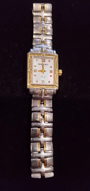 Vintage Raymond Weil 9630 Parsifal Mother Of Pearl Dial Diamonds Quartz... Vintage Raymond Weil 9630 Parsifal Mother Of Pearl Dial Diamonds Quartz...