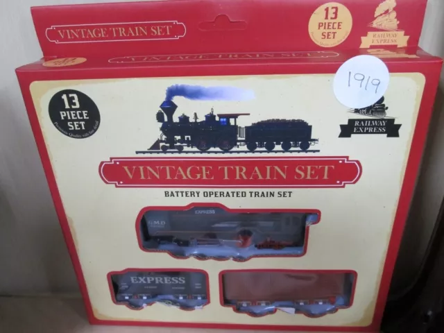 Vintage Battery Operated Train SET 13 Piece New and Boxed 