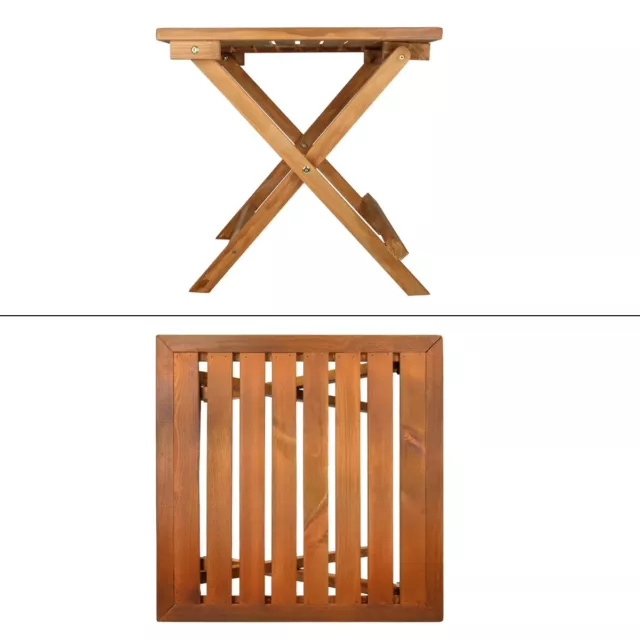 Table pliante d'appoint pour jardin terrase table basse en bois de pin 46X46 cm 2