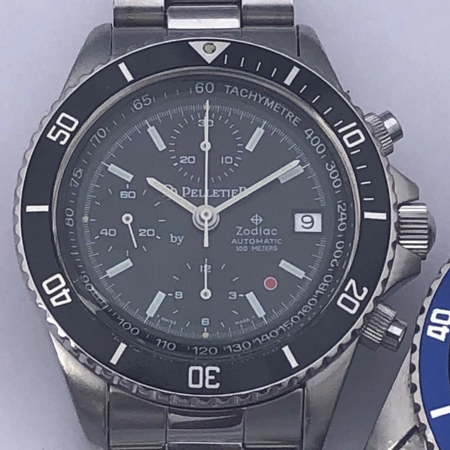 CHRONOGRAPHE AUTOMATIQUE VINTAGE Zodiaque Point Rouge Valjoux 7750