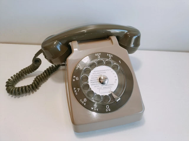 TÉLÉPHONE FIXE MARRON à touche SOCOTEL S63 vintage idéal pour collection EUR 25,00 - FR