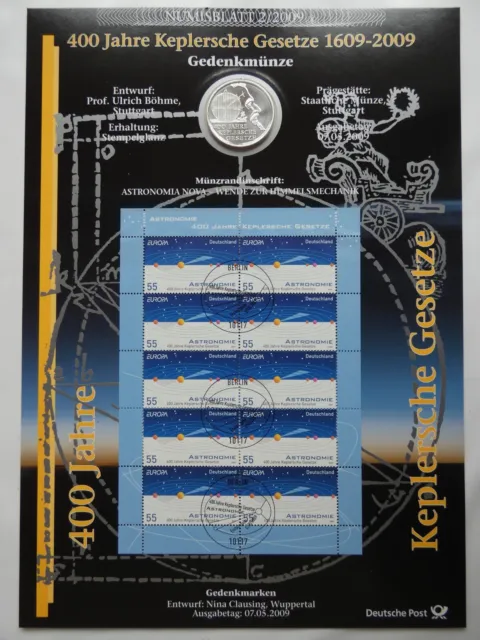 Numisblatt 2/2009 - 400 Jahre Keplersche Gesetze  - 10 € Silber 925