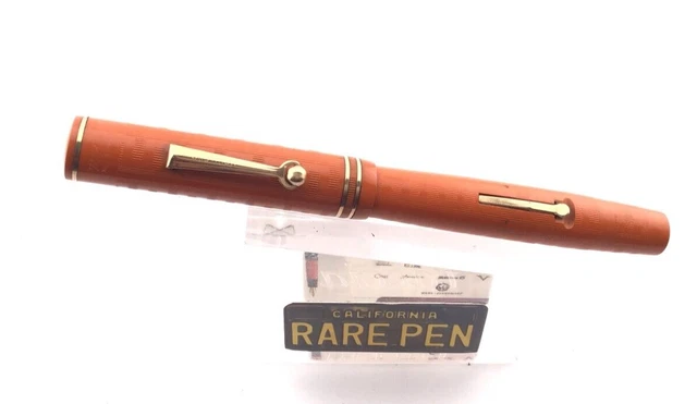 Wahl Eversharp RED HR CHASED Fountain Pen 14K Fine Flex  nib RARE Danish Market
