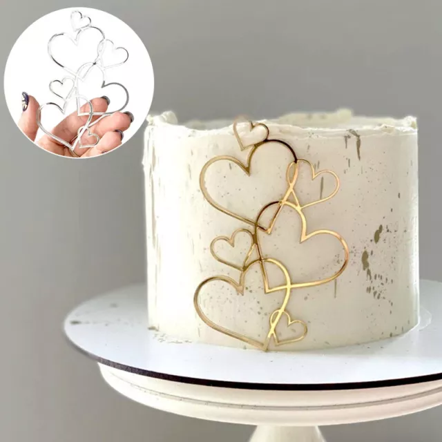 Love Heart Cake Topper Decorative Anniversary Wedding Decorative Cake Toppers