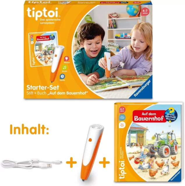 35819330/K58 Ravensburger Spiel, tiptoi® Starter-Set: Stift und Bauernhof-Buch,